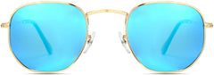 Lorenzo Gold Stainless steel Sunglasses from ANRRI, front view