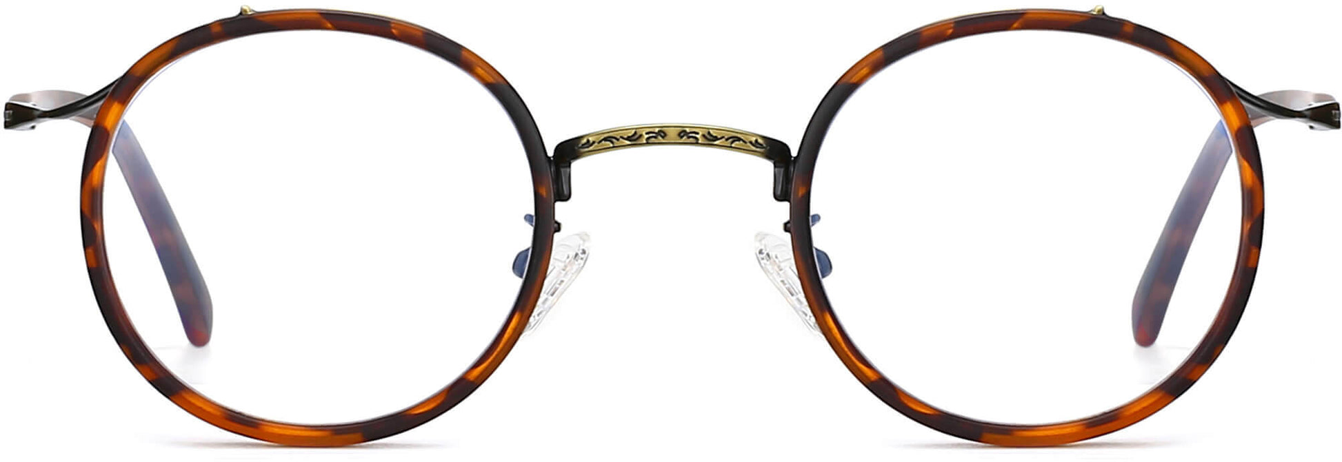 Lottie Round Tortoise Eyeglasses from ANRRI, front view
