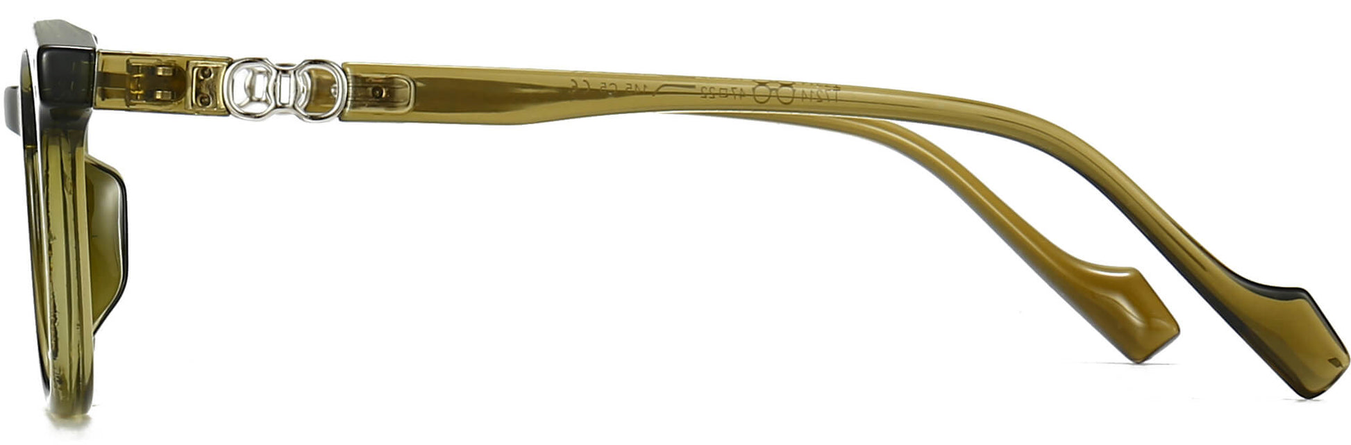 Louise Round Green Eyeglasses from ANRRI, side view