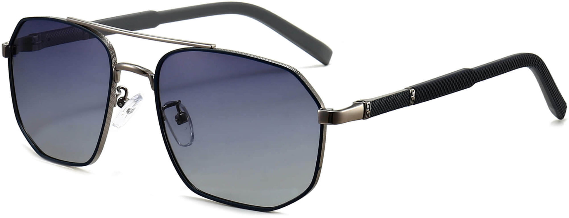 Luis Silver Stainless steel Sunglasses from ANRRI, angle view