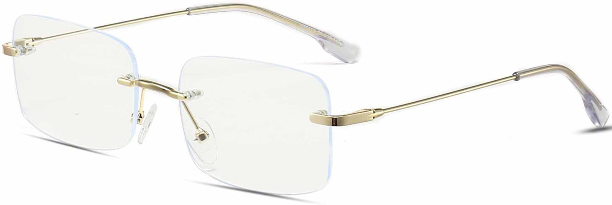 Lukas Square Gold Eyeglasses from ANRRI, angle view