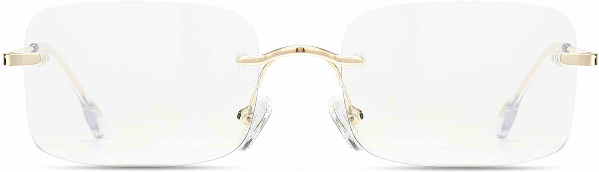 Lukas Square Gold Eyeglasses from ANRRI, front view
