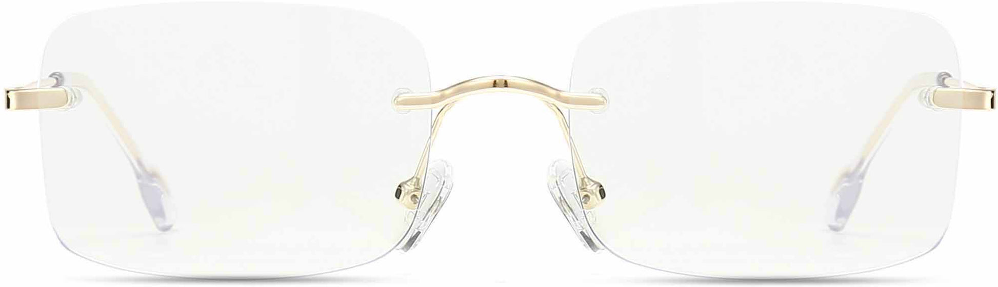Lukas Square Gold Eyeglasses from ANRRI, front view