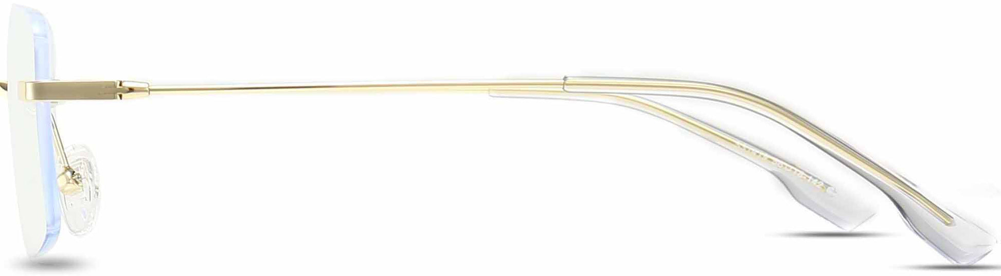 Lukas Square Gold Eyeglasses from ANRRI, side view