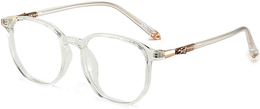 Lullaby Geometric Clear Eyeglasses from ANRRI, angle view