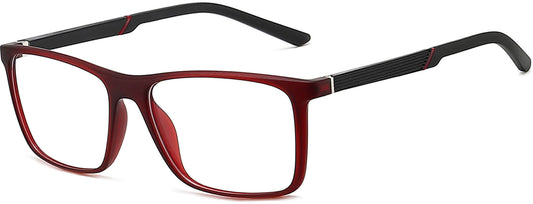 Luna Square Red Eyeglasses from ANRRI, angle view