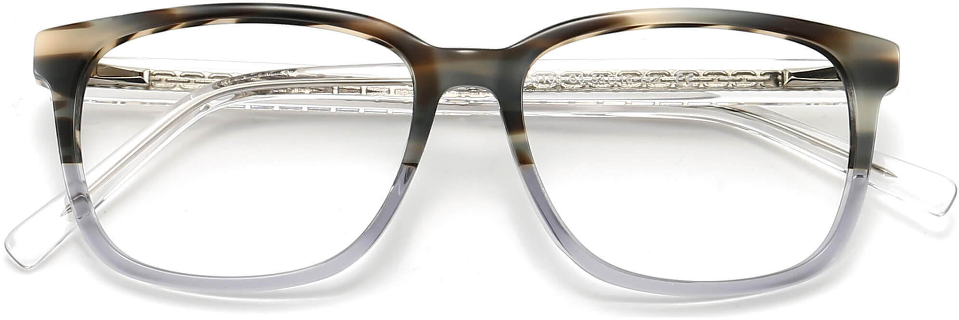 Mabel Square Tortoise Eyeglasses from ANRRI, closed view