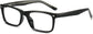 Mack Rectangle Black Eyeglasses from ANRRI, angle view