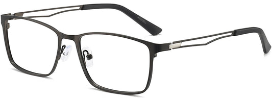 Macon Gray Metal Eyeglasses angle view from ANRRI
