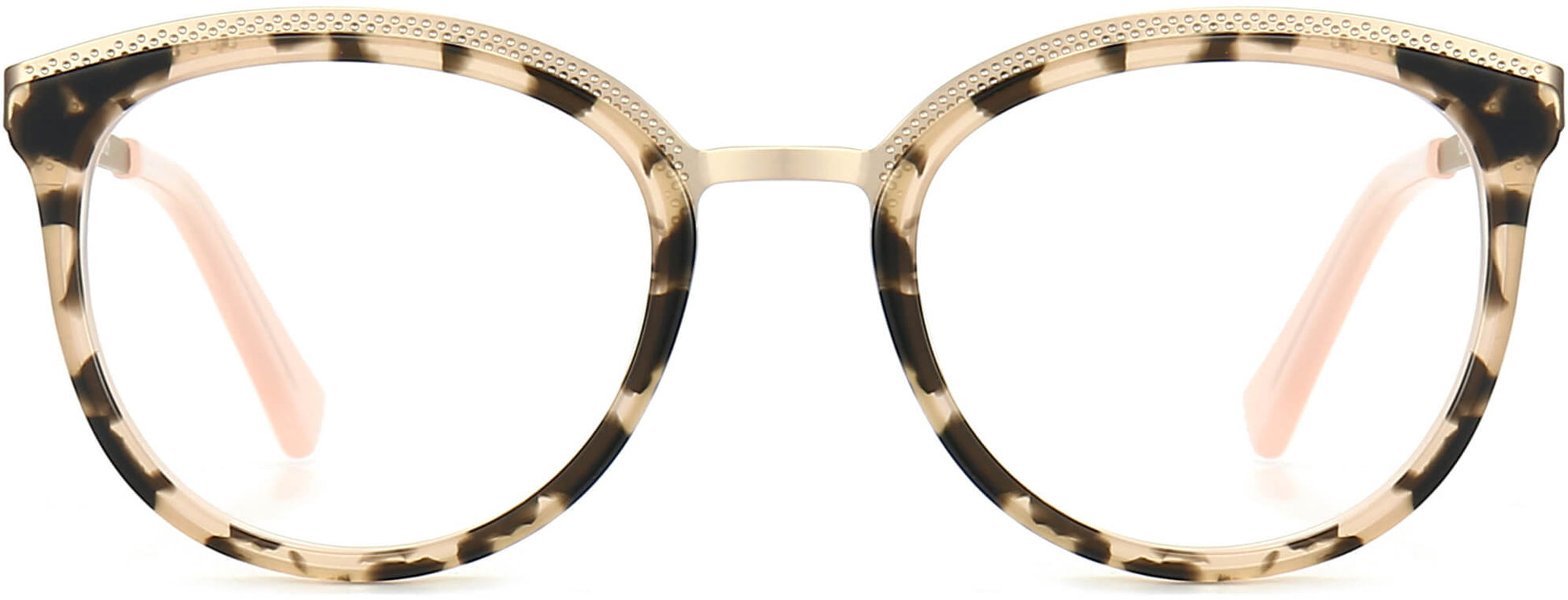Macy Round Tortoise Eyeglasses from ANRRI, front view