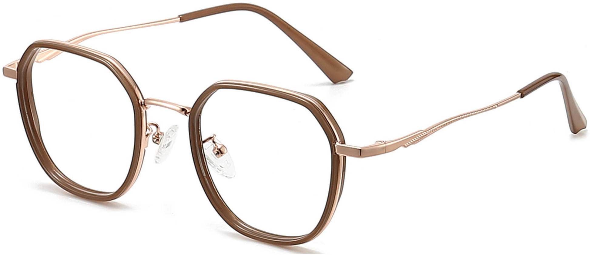 Maddison Square Brown Eyeglasses from ANRRI, angle view
