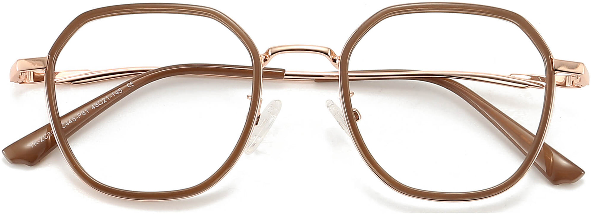 Maddison Square Brown Eyeglasses from ANRRI, closed view