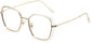 Madeleine Geometric Gold Eyeglasses from ANRRI, angle view