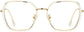 Madeleine Geometric Gold Eyeglasses from ANRRI, front view