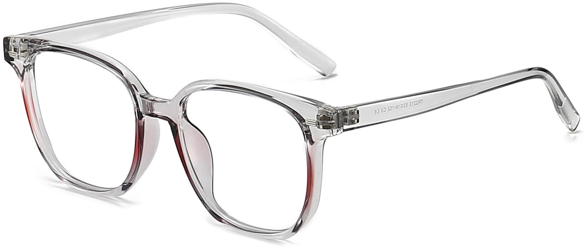 Madelynn Square Gray Eyeglasses from ANRRI, angle view