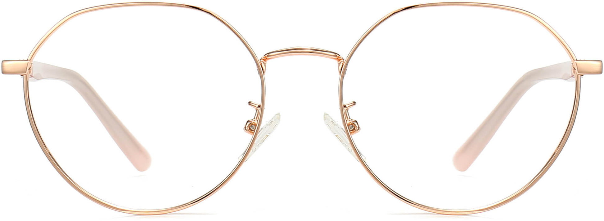 Mae Round Gold Eyeglasses from ANRRI, front view
