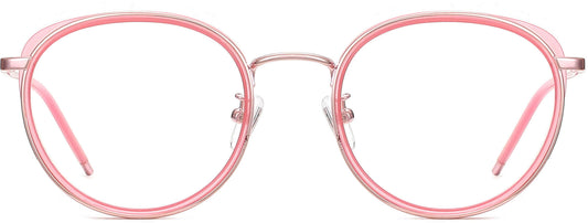 Maggie Round Pink Eyeglasses from ANRRI, front view
