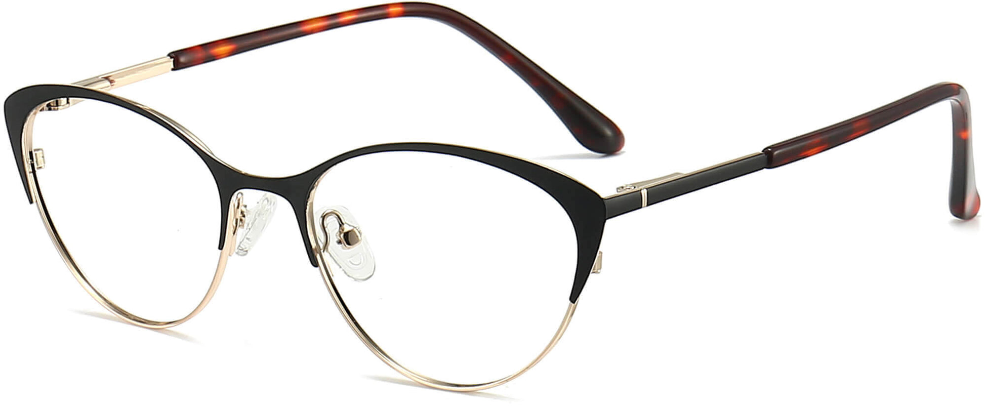 Maia Cateye Black Eyeglasses from ANRRI, angle view