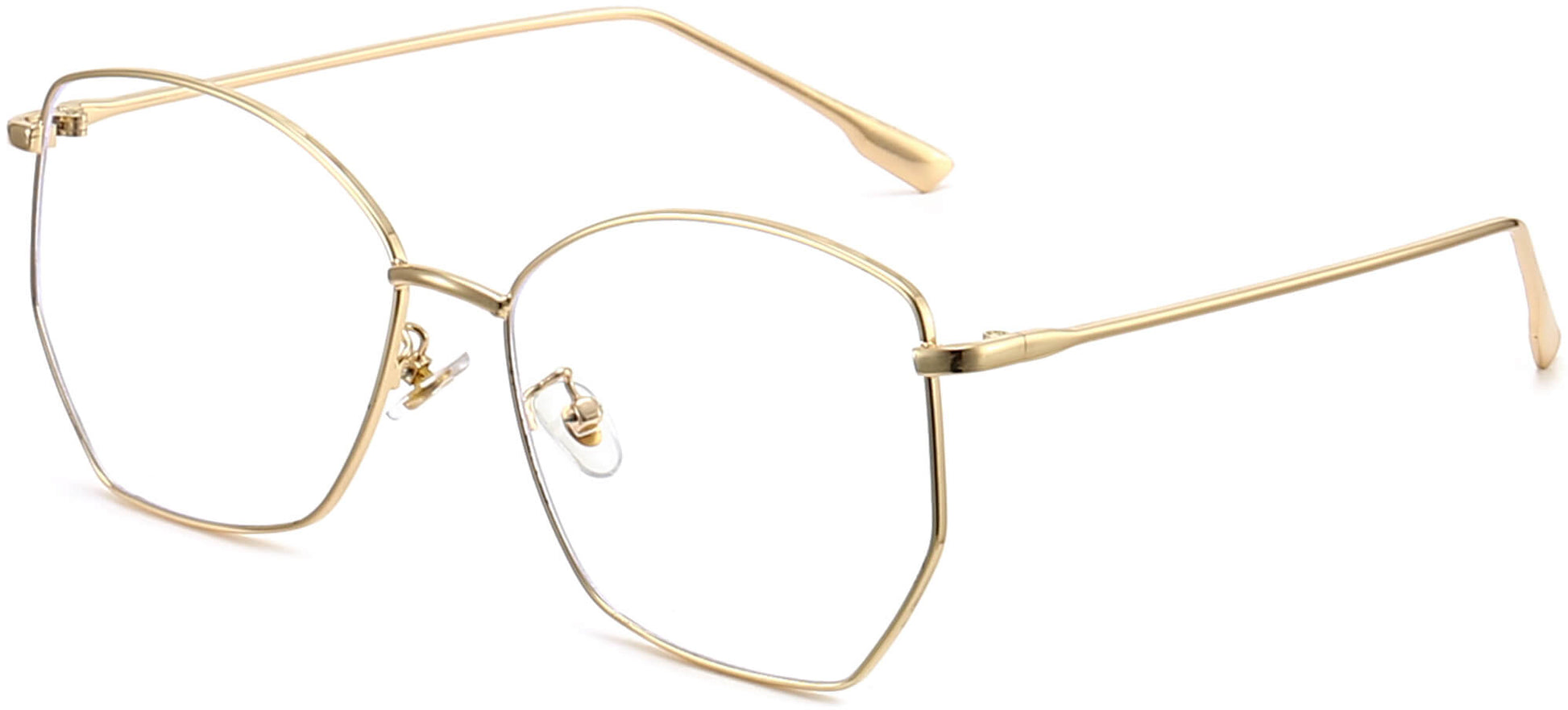 Maisie Geometric Gold Eyeglasses from ANRRI, angle view