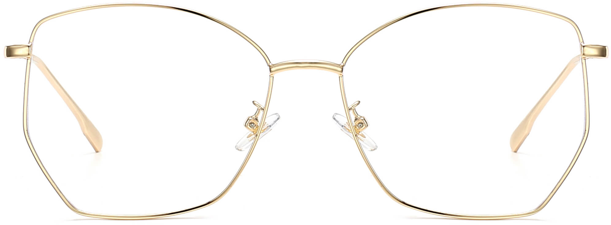 Maisie Geometric Gold Eyeglasses from ANRRI, front view