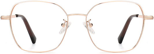 Maliyah Square Gold Eyeglasses from ANRRI, front view