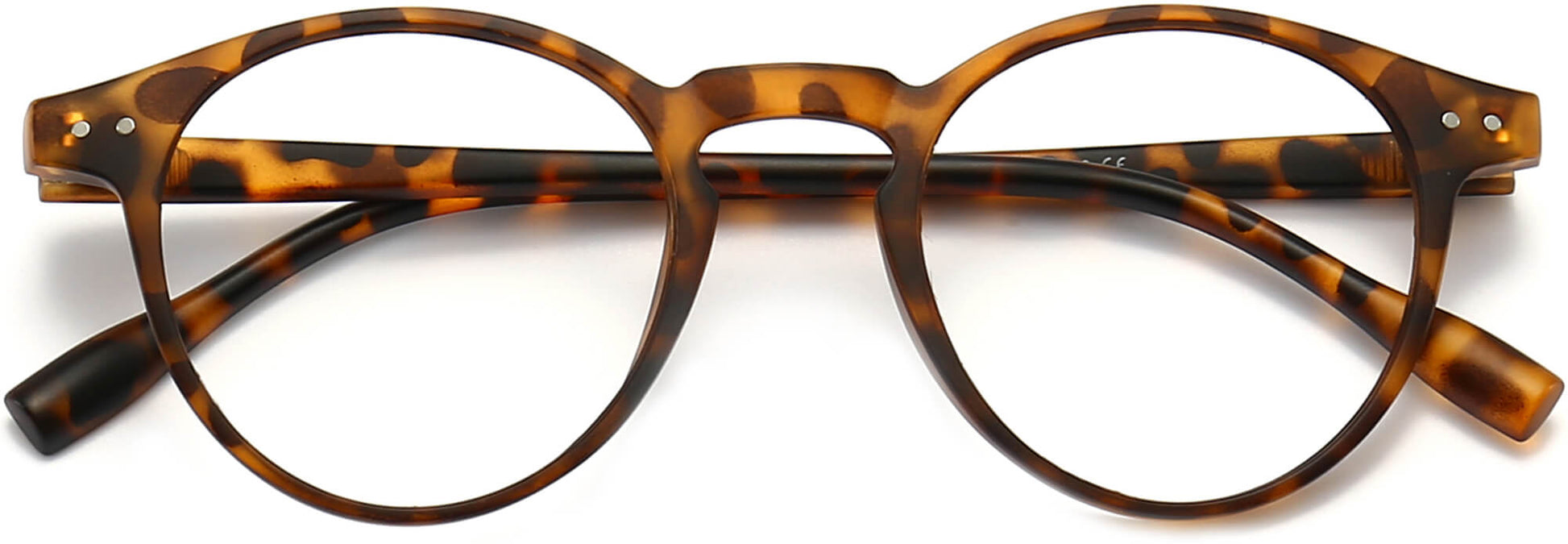 Marcelo Round Tortoise Eyeglasses from ANRRI, closed view