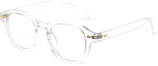 Marian Round Clear Eyeglasses from ANRRI, angle view