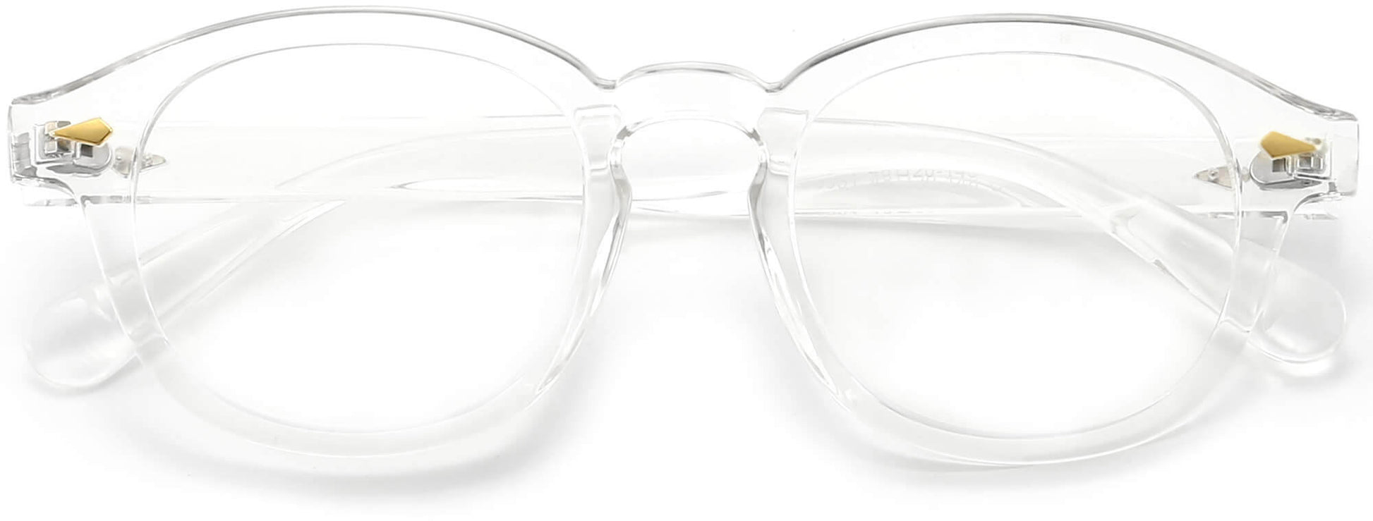 Marian Round Clear Eyeglasses from ANRRI, closed view