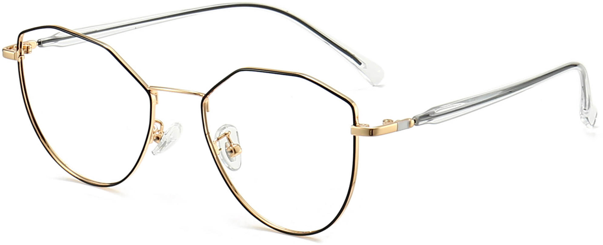Marina Geometric Black Eyeglasses from ANRRI, angle view