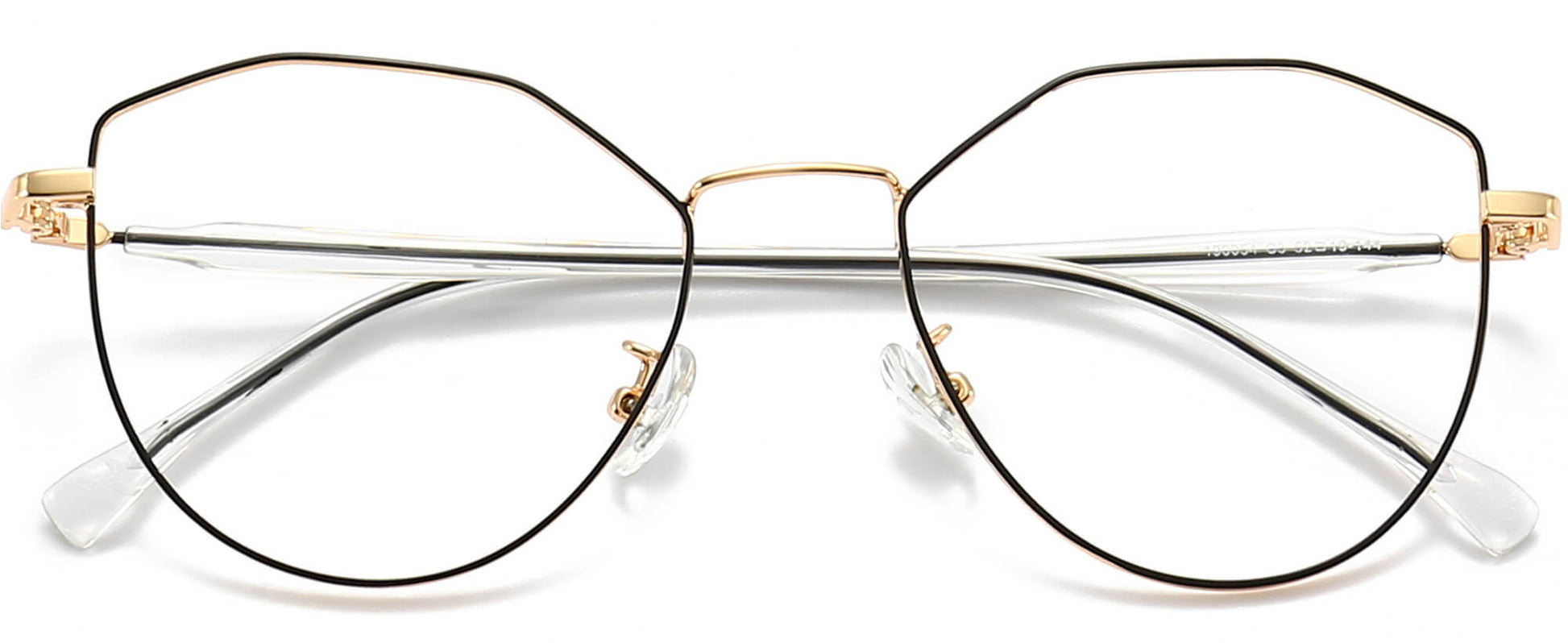 Marina Geometric Black Eyeglasses from ANRRI, closed view