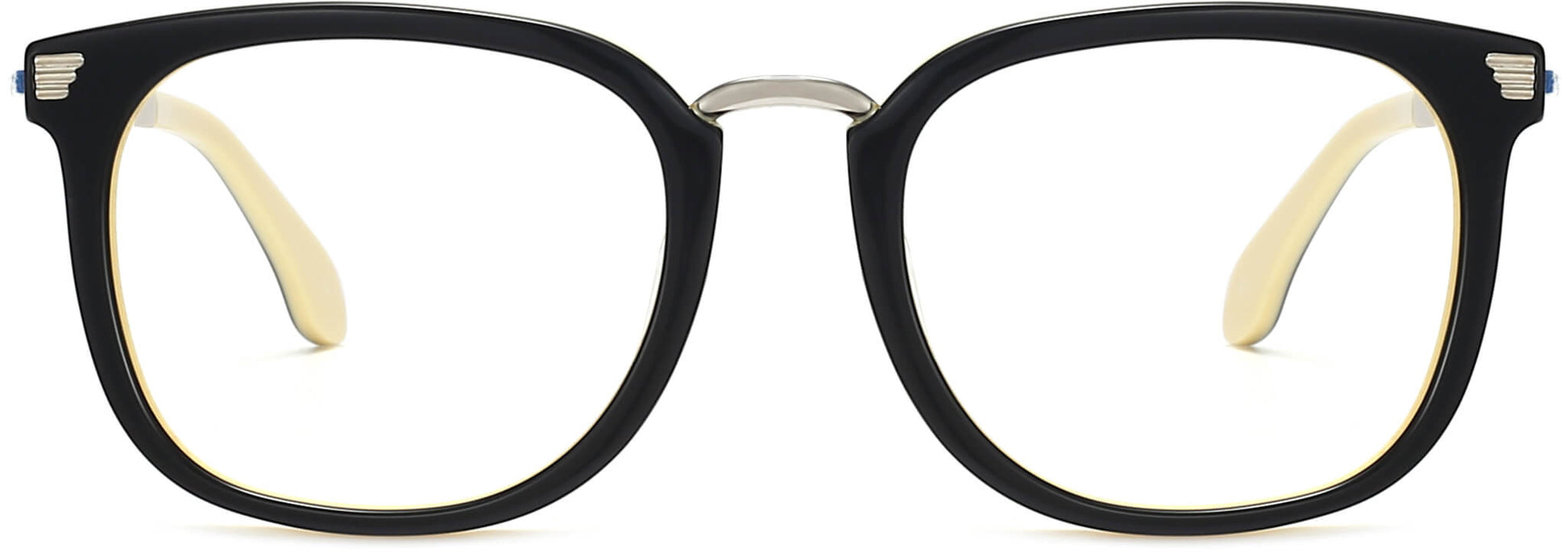 Martha Round Black Eyeglasses from ANRRI, front view