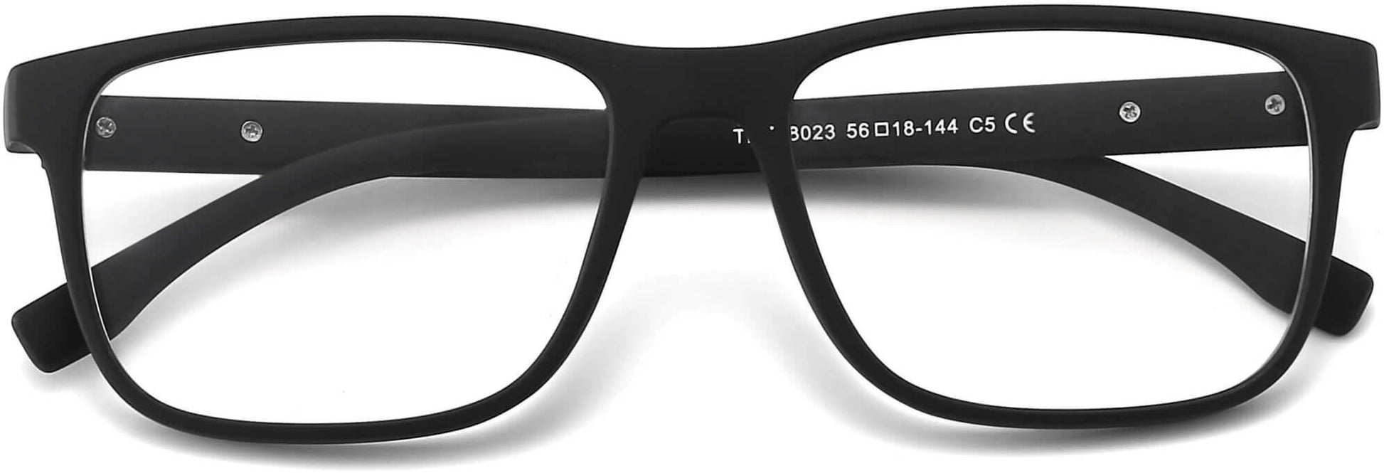 Martin Rectangle Black Eyeglasses from ANRRI, closed view