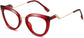Matilda Cateye Red Eyeglasses from ANRRI, angle view