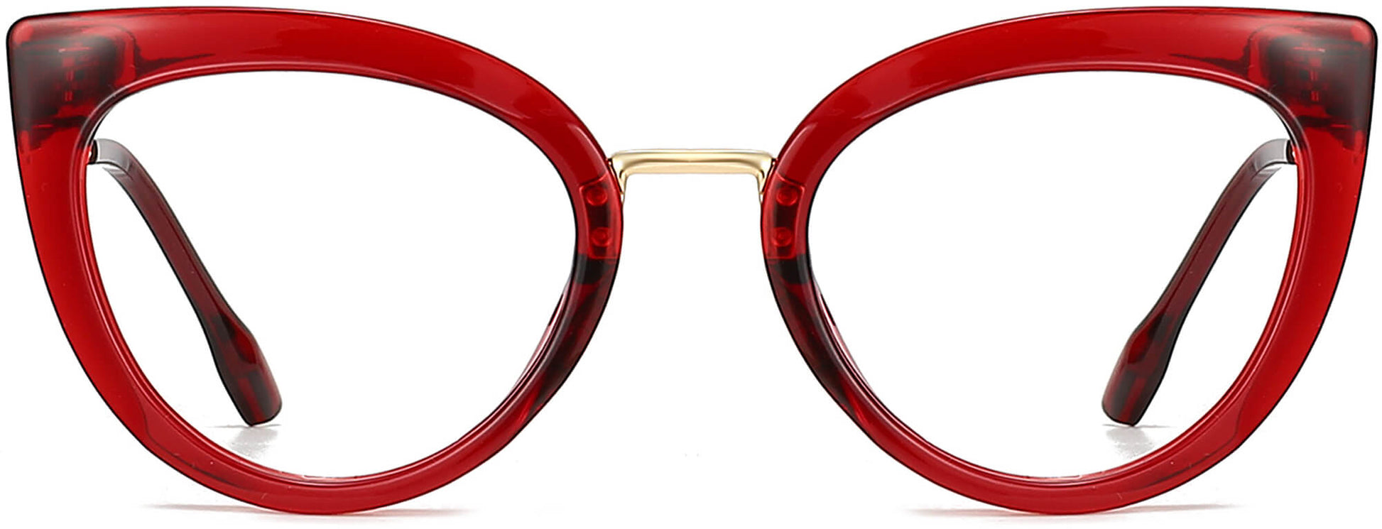 Matilda Cateye Red Eyeglasses from ANRRI, front view