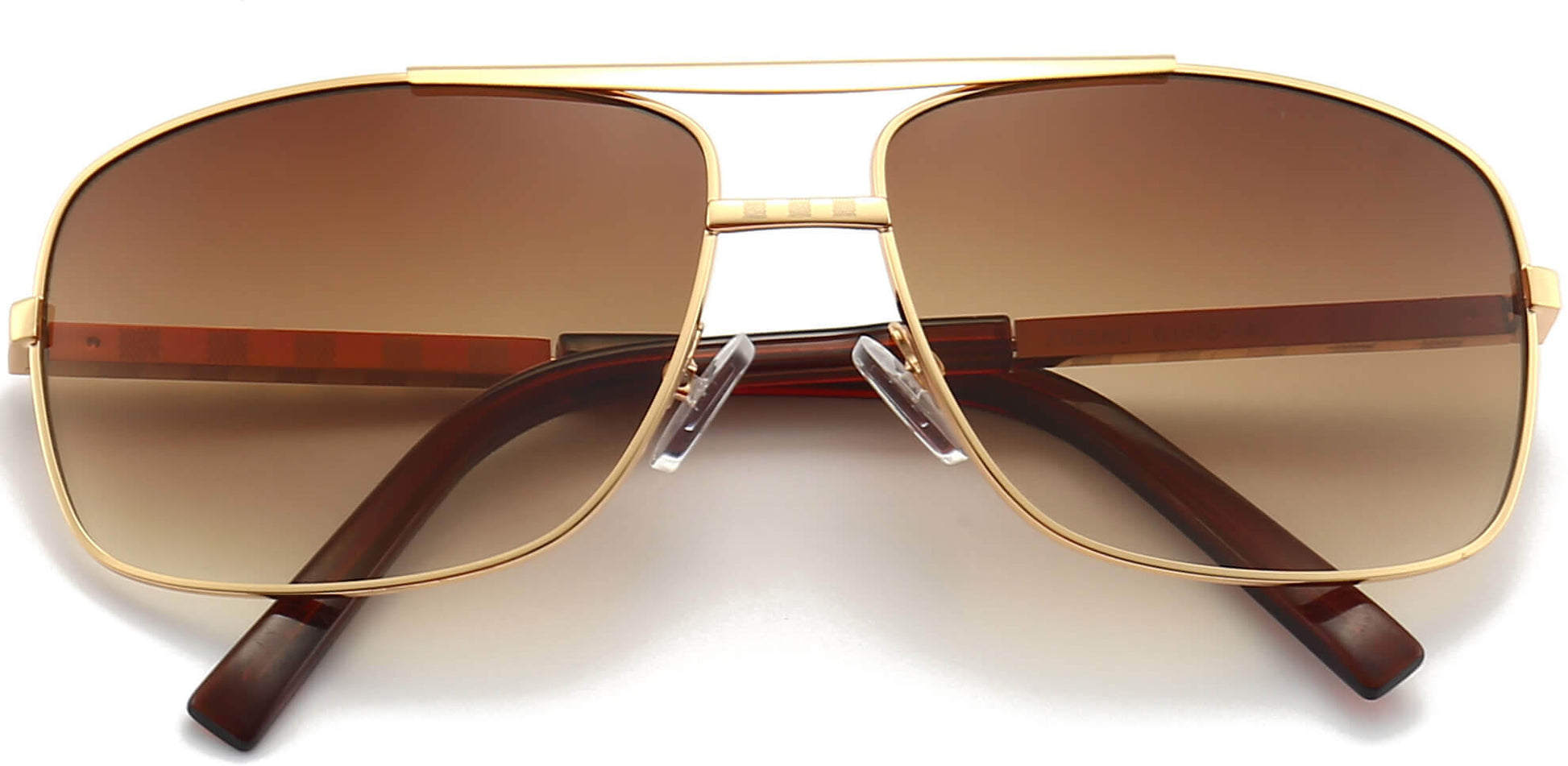 Matteo Gold Stainless steel Sunglasses from ANRRI, closed view