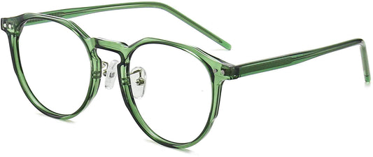 Matthew Geometric Green Eyeglasses from ANRRI, angle view