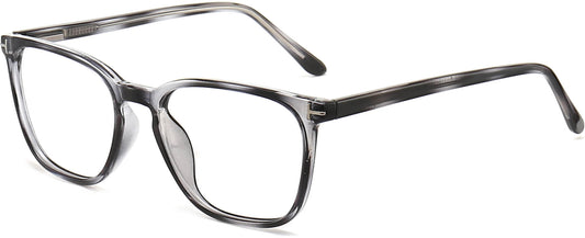 Maximiliano Square Gray Eyeglasses from ANRRI, angle view