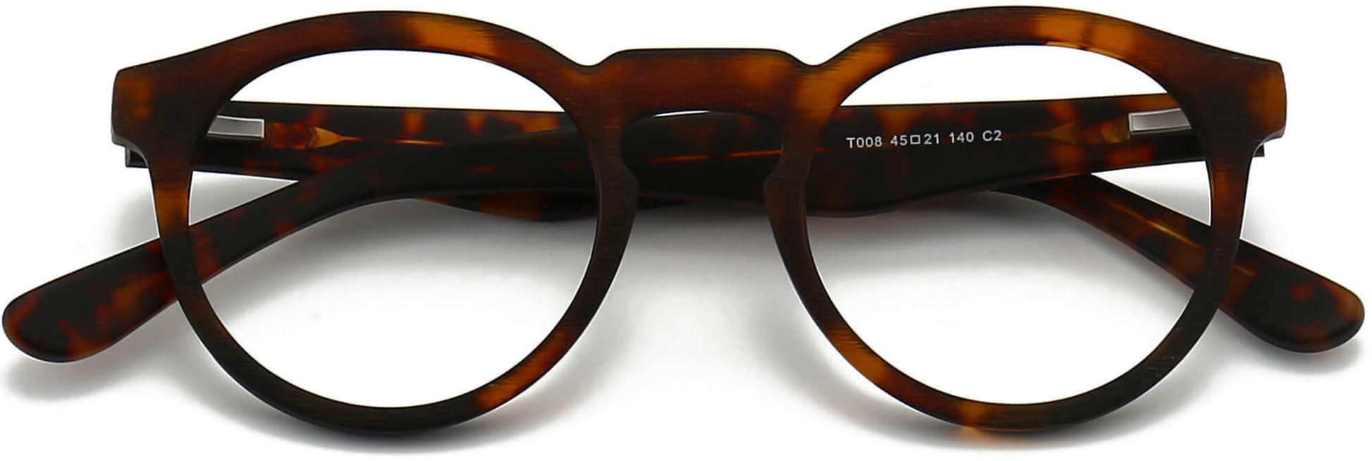 Maxwell Round Tortoise Eyeglasses from ANRRI, closed view