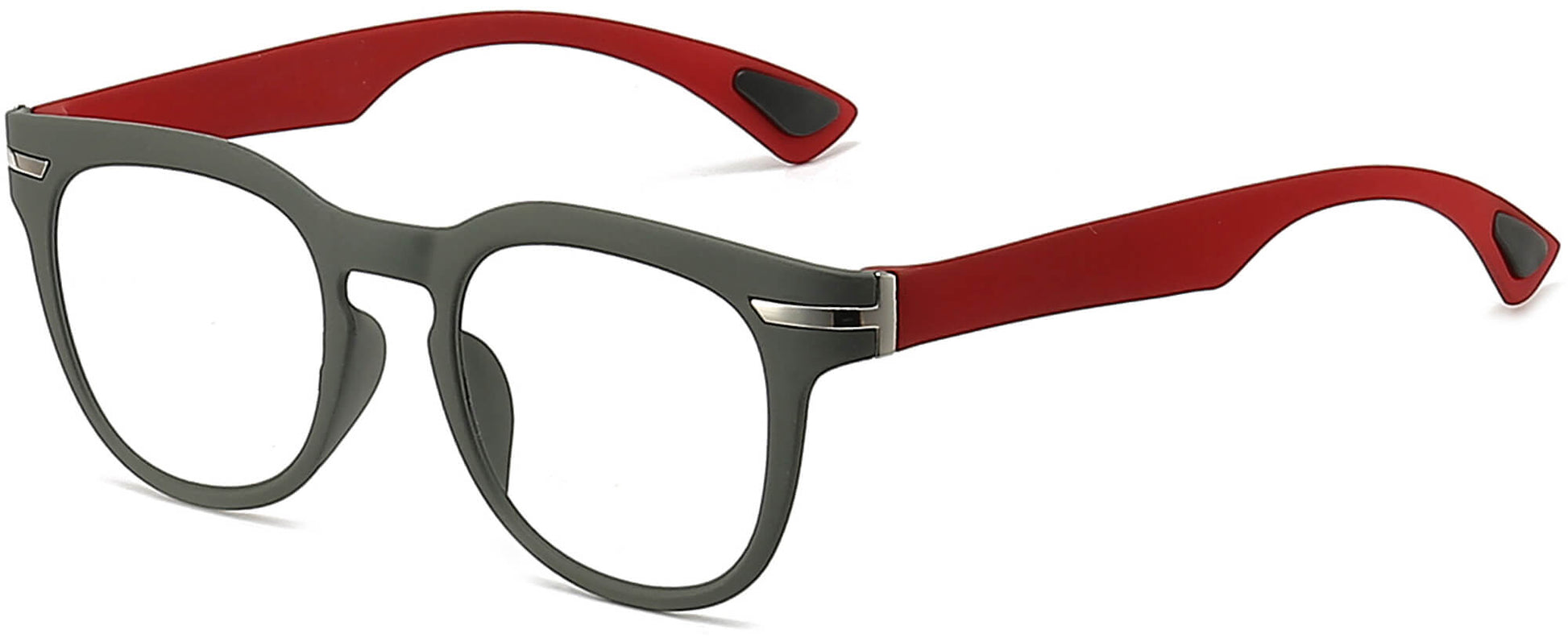 Maybach Round Gray Eyeglasses from ANRRI, angle view