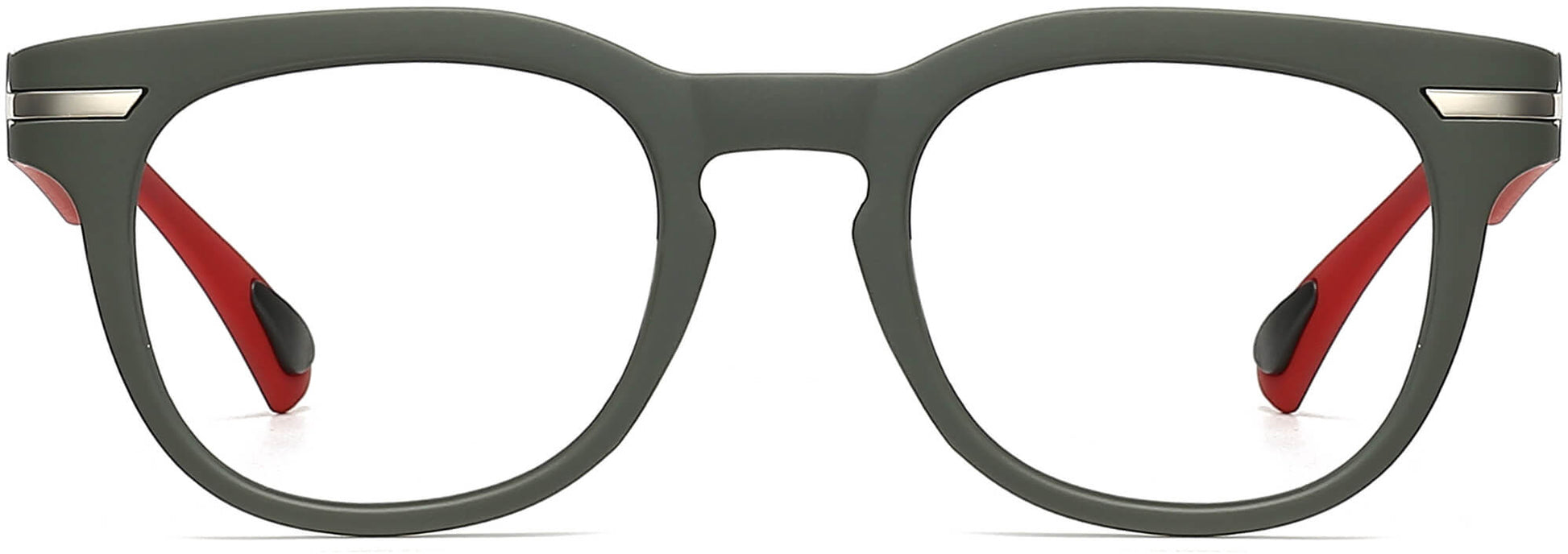 Maybach Round Gray Eyeglasses from ANRRI, front view