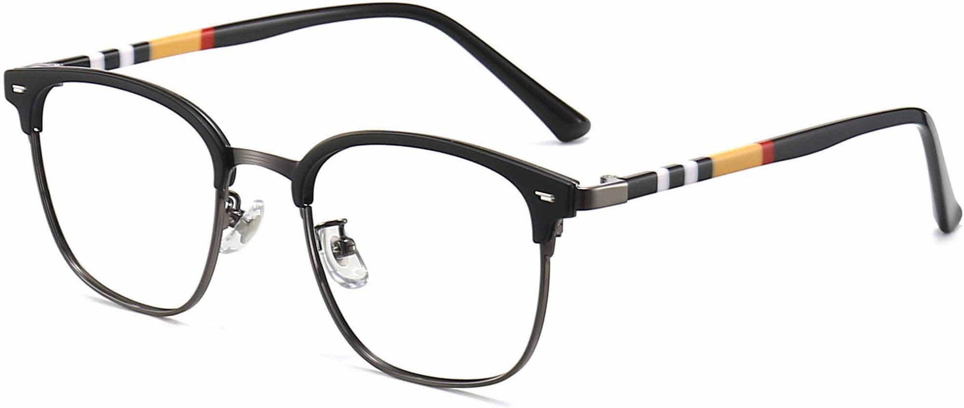 Mdonne Browline Black Eyeglasses from ANRRI, angle view