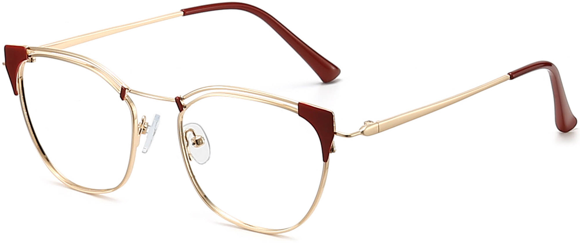 Meadow Cateye Red Eyeglasses from ANRRI, angle view
