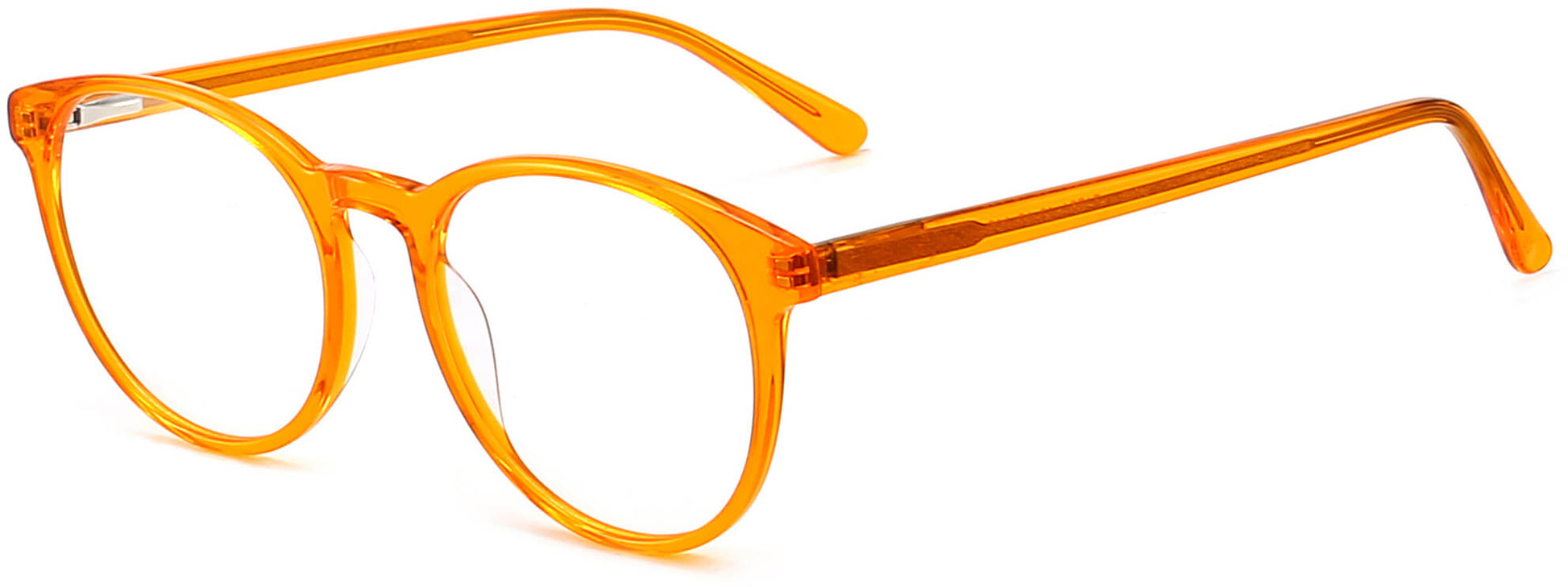 Mellyn round orange Eyeglasses from ANRRI, angle view