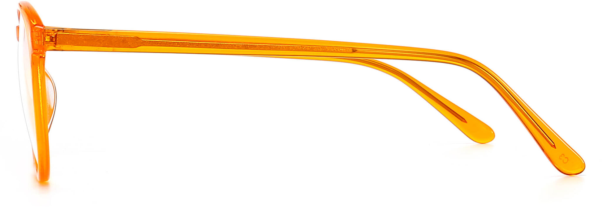 Mellyn round orange Eyeglasses from ANRRI, side view