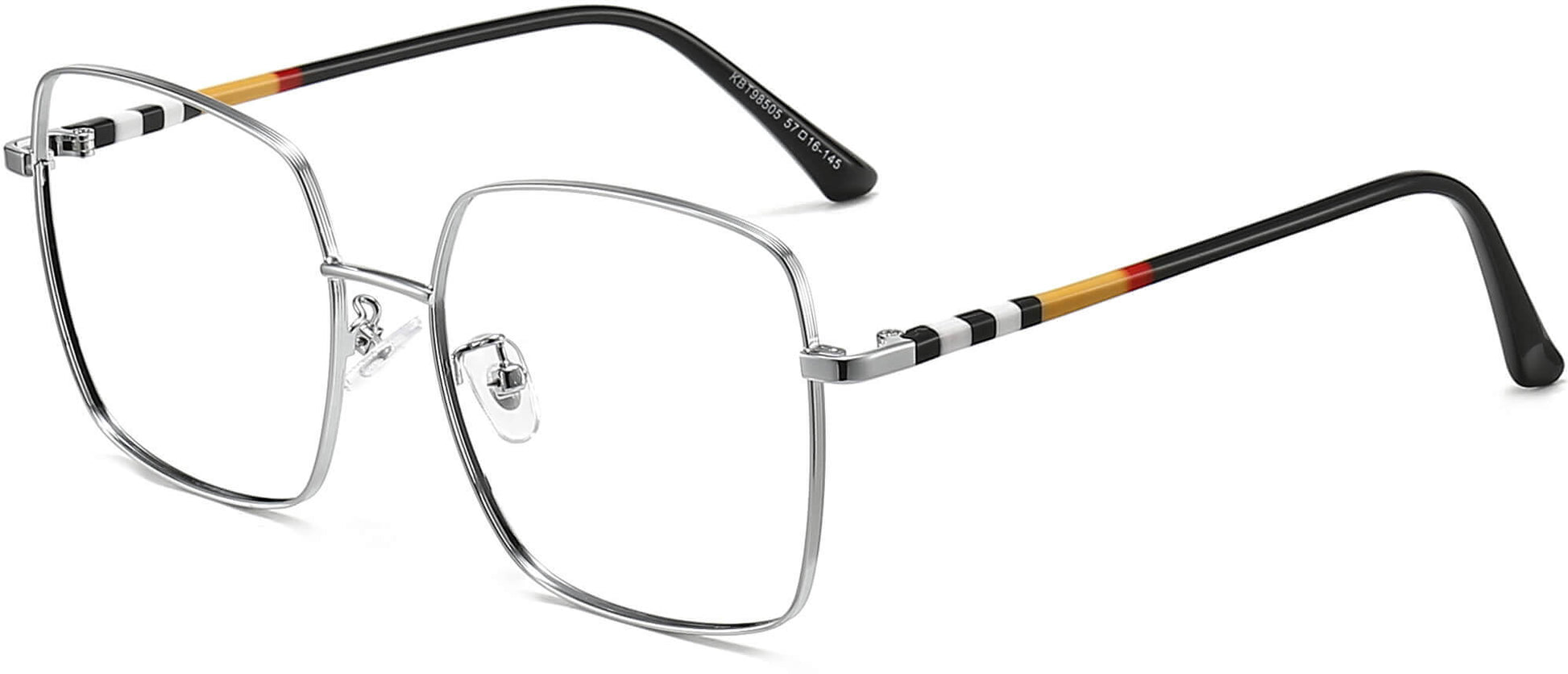 Melody Square Silver Eyeglasses from ANRRI from ANRRI, angle view