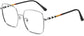 Melody Square Silver Eyeglasses from ANRRI from ANRRI, angle view