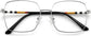 Melody Square Silver Eyeglasses from ANRRI, closed view