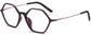 Mikaela Geometric Purple Eyeglasses from ANRRI, angle view
