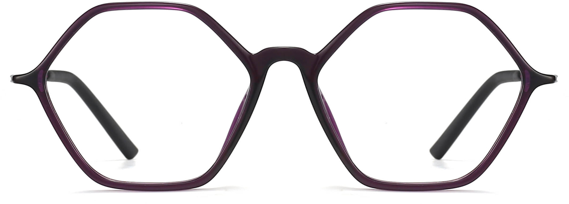 Mikaela Geometric Purple Eyeglasses from ANRRI,front view