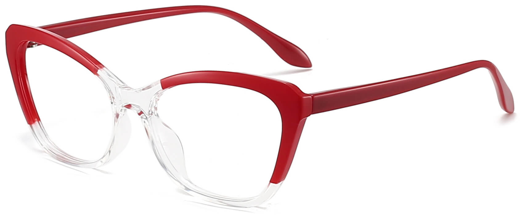 Miley Cateye Red Eyeglasses from ANRRI, angle view